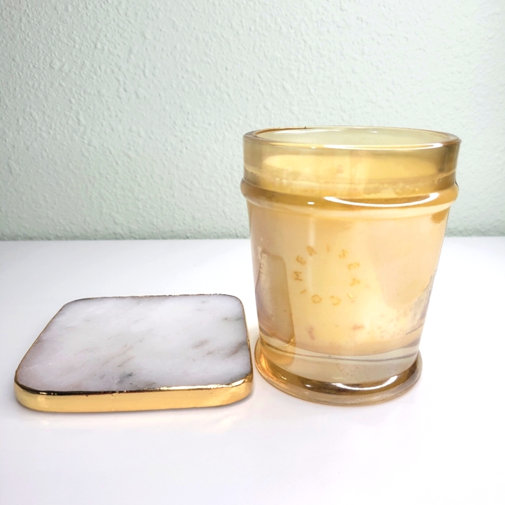 MER SEA Luxe Collection No 1 Aquilaria Candle + Quartz Coaster New Unboxed